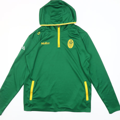 McKvr Men’s Green 1/4 Zip Hoodie L Sports Training Top