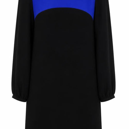 Principles by Ben de Lisi Women's Black Blue Shift Dress Size 8 Long Sleeve