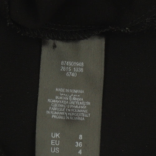 Principles by Ben de Lisi Women's Black Blue Shift Dress Size 8 Long Sleeve