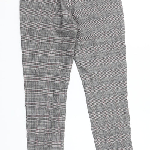 Forever 21 Grey Check Chino Trousers Unisex Size S Drawstring Waist