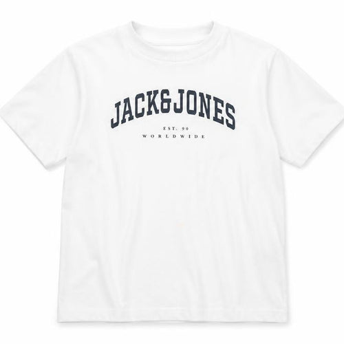 Jack & Jones Boys White 8 Years Cotton Logo T-Shirt