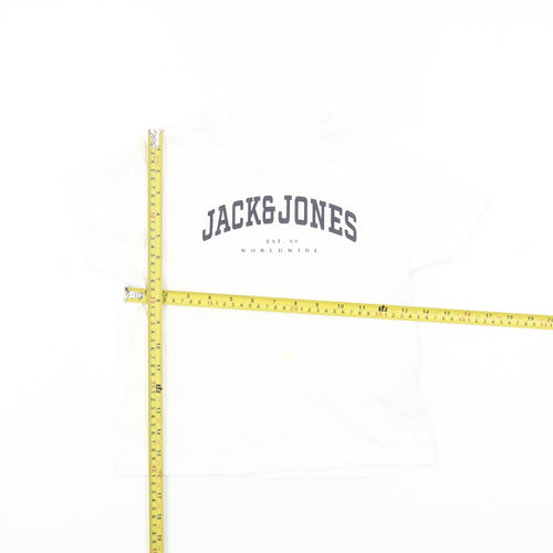 Jack & Jones Boys White 8 Years Cotton Logo T-Shirt