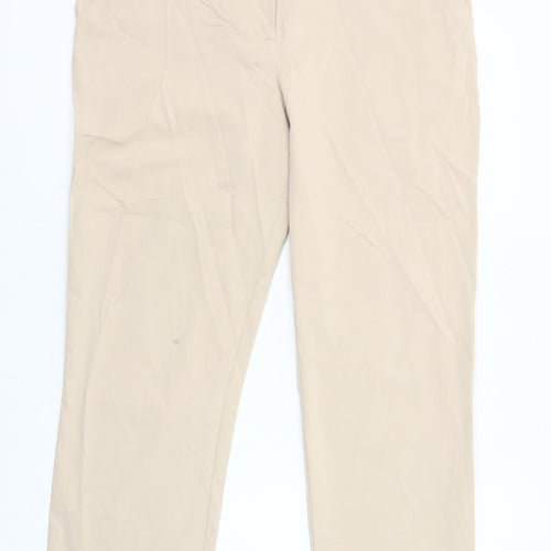 Carolyn Donnelly Women’s Beige Chino Trousers Size 14 Straight Fit