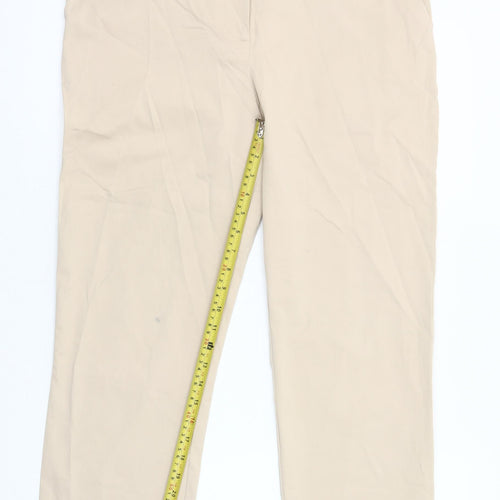 Carolyn Donnelly Women’s Beige Chino Trousers Size 14 Straight Fit