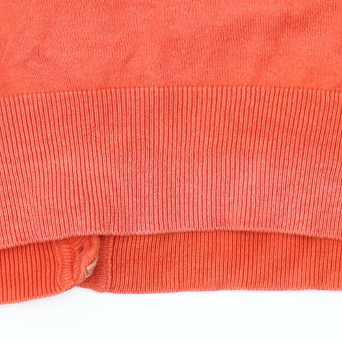 Diesel Womens Orange Lace Knit Cardigan L Long Sleeve 100% Cotton