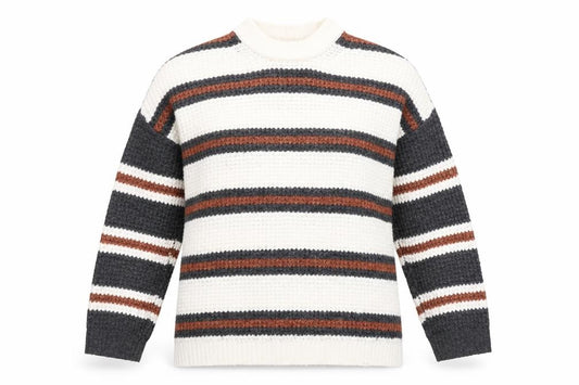 Front view of American Eagle Women's Multicoloured Striped Chunky Knit Jumper XS