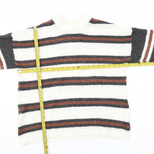 American Eagle Women's Multicoloured Striped Chunky Knit Jumper XS