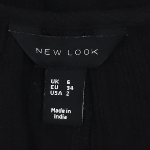 New Look Women's Black Size 6 Midi Cotton Slip Dress