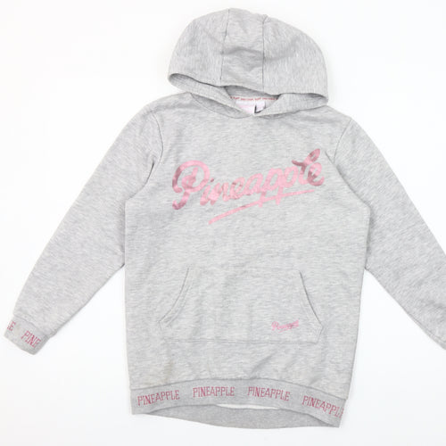 Pineapple Girls Grey Pullover Hoodie 9-10 Years Dance Logo Fleece