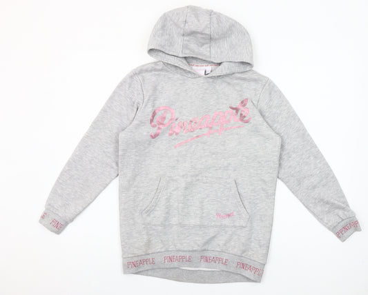 Pineapple Girls Grey Pullover Hoodie 9-10 Years Dance Logo Fleece
