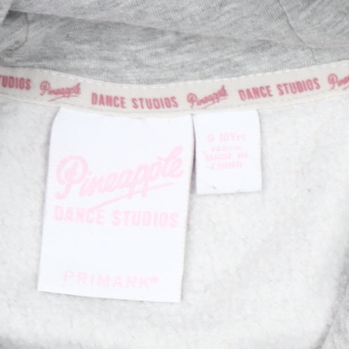 Pineapple Girls Grey Pullover Hoodie 9-10 Years Dance Logo Fleece