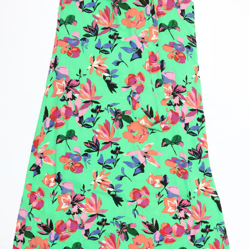 ONLY Women’s Green Floral Halter A-Line Midi Dress Size 6