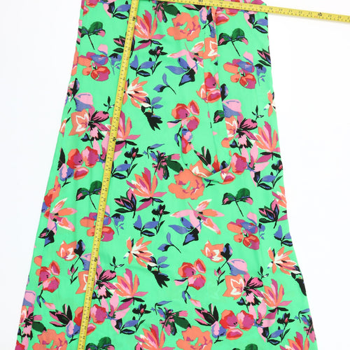 ONLY Women’s Green Floral Halter A-Line Midi Dress Size 6