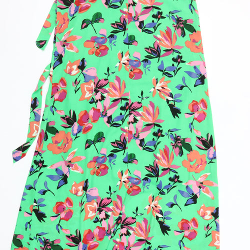 ONLY Women’s Green Floral Halter A-Line Midi Dress Size 6