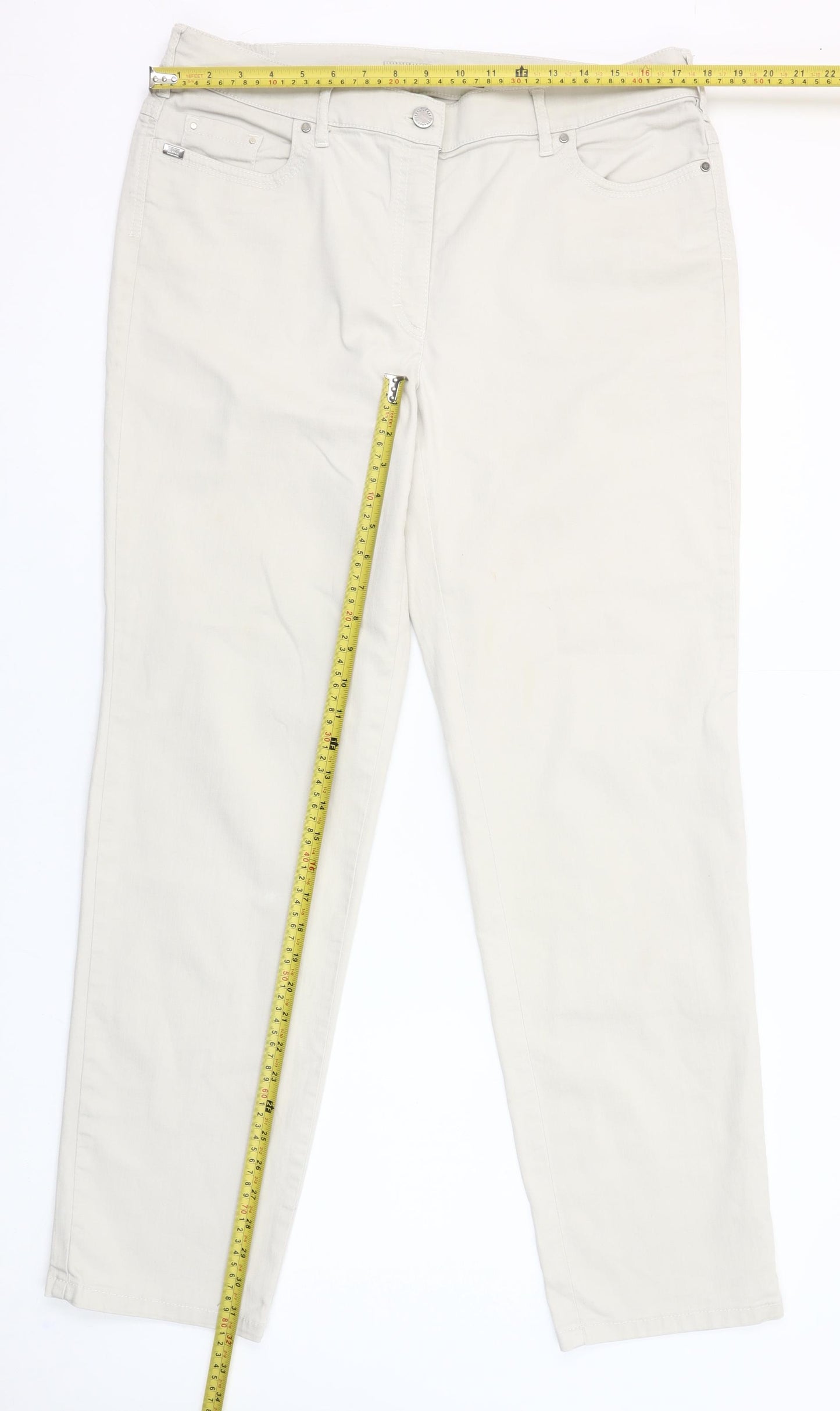 Zerres Women’s Beige Comfort Waist Straight Jeans Size 20