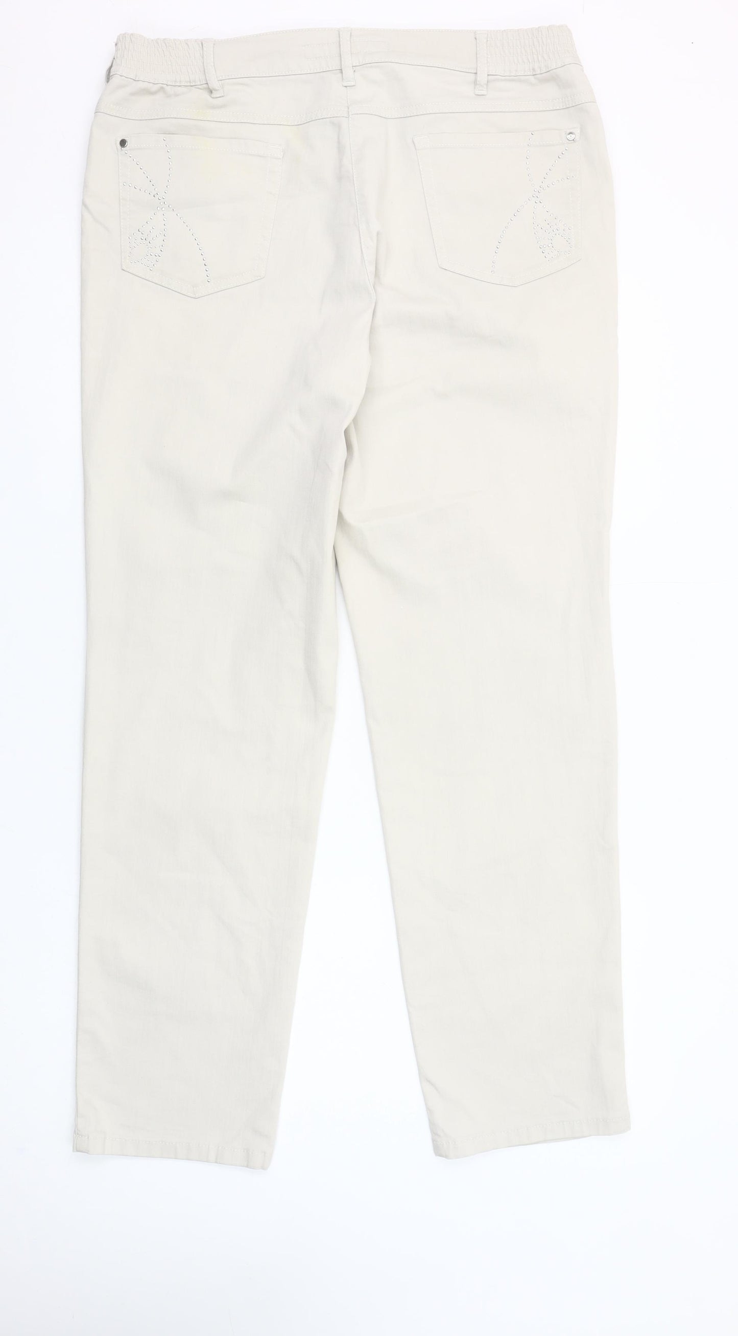 Zerres Women’s Beige Comfort Waist Straight Jeans Size 20