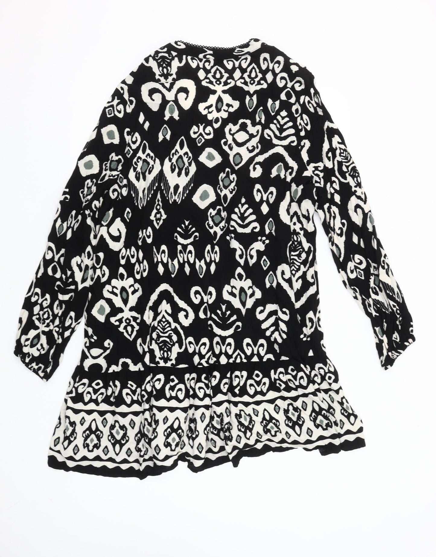 Dunnes Stores Women’s Black Geometric Viscose Shift Dress L