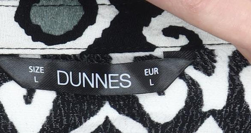 Dunnes Stores Women’s Black Geometric Viscose Shift Dress L