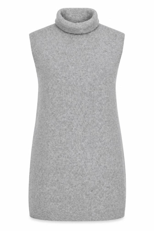 Front view of Yours Women Grey Roll Neck Sleeveless Jumper Dress, size 14-16