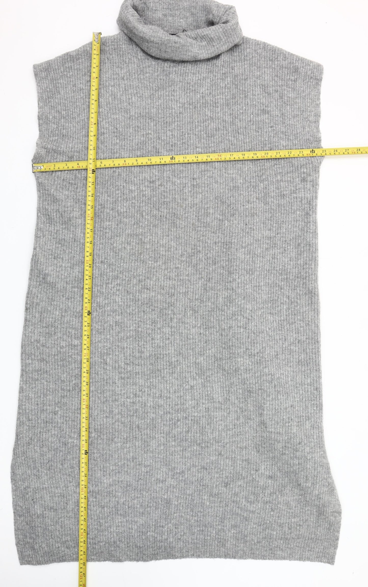 Yours Women Grey Roll Neck Sleeveless Jumper Dress Size 14-16