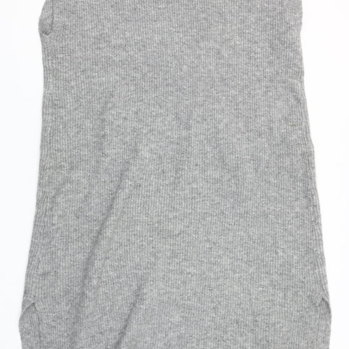 Yours Women Grey Roll Neck Sleeveless Jumper Dress Size 14-16