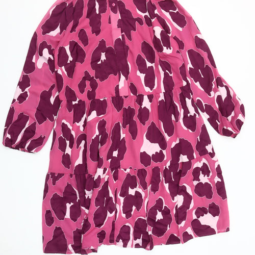 Gallery Women's Pink A-Line Dress Size S Long Sleeve Lightweight