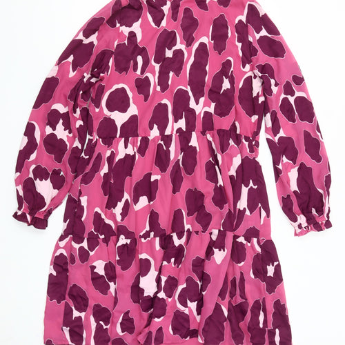 Gallery Women's Pink A-Line Dress Size S Long Sleeve Lightweight