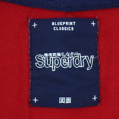 Superdry Men Red Classic Graphic Print Crew Neck Cotton T-Shirt Size M