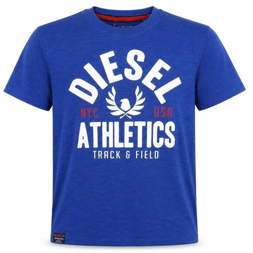 Diesel Men's Blue Athletics Graphic T-Shirt Medium Cotton Blend