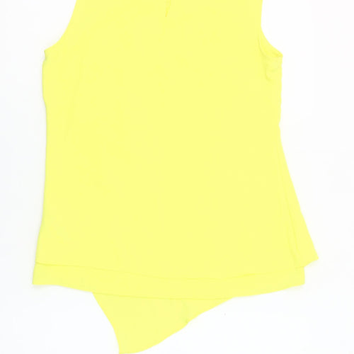 Principles by Ben de Lisi Women's Yellow Sleeveless Ruffle Blouse Size 8