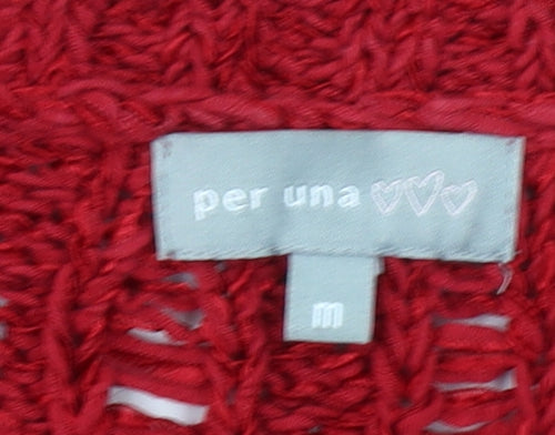 Marks and Spencer Women’s Red Open Knit Cardigan M