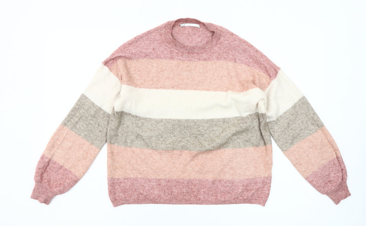 ONLY Women’s Multicoloured Striped Crew Neck Jumper Size M