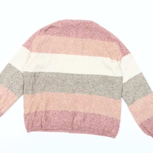 ONLY Women’s Multicoloured Striped Crew Neck Jumper Size M