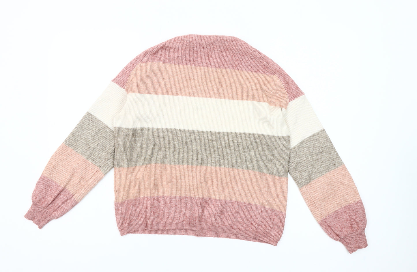 ONLY Women’s Multicoloured Striped Crew Neck Jumper Size M