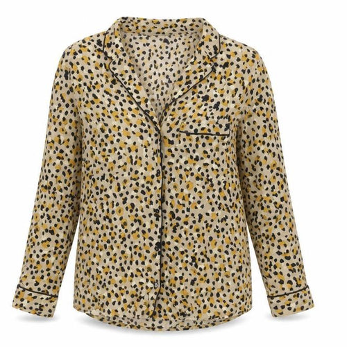 Zara Women Beige Animal Print Viscose Blouse Size 12