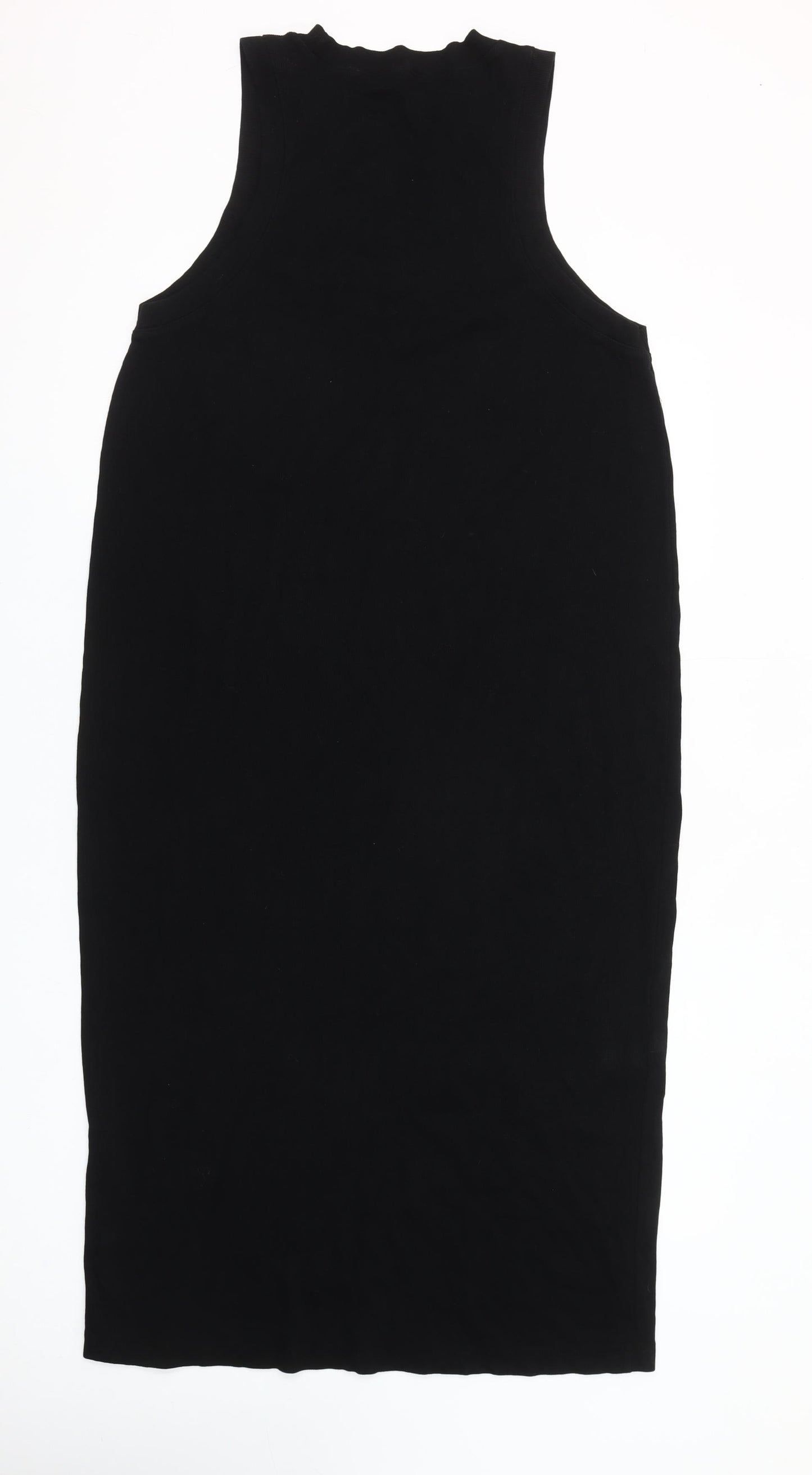 Zara Women Black XL Sleeveless Bodycon Midi Dress