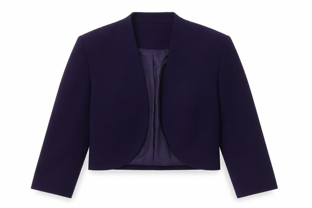 Eastex Women's Purple Cropped Shawl Collar Blazer UK 16
