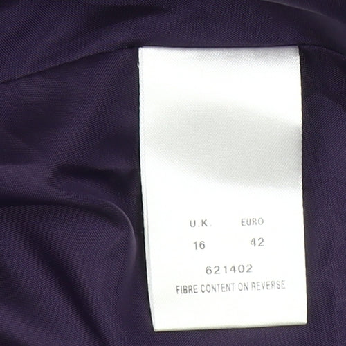 Eastex Women's Purple Cropped Shawl Collar Blazer UK 16