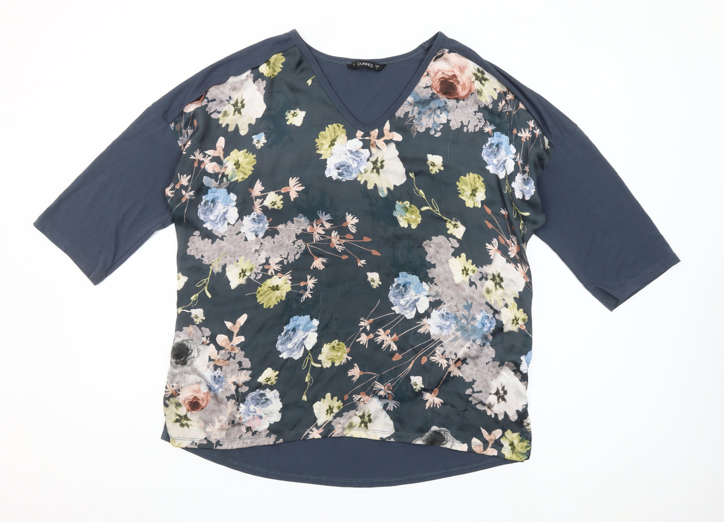 Dunnes Stores Women's Multicoloured Floral Tunic Blouse Size 16