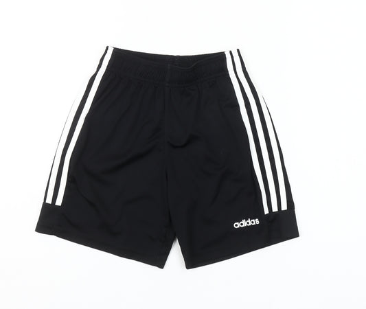 Adidas Boys Black 11-12 Years Athletic Sports Shorts