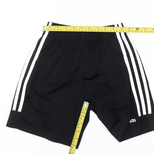 Adidas Boys Black 11-12 Years Athletic Sports Shorts