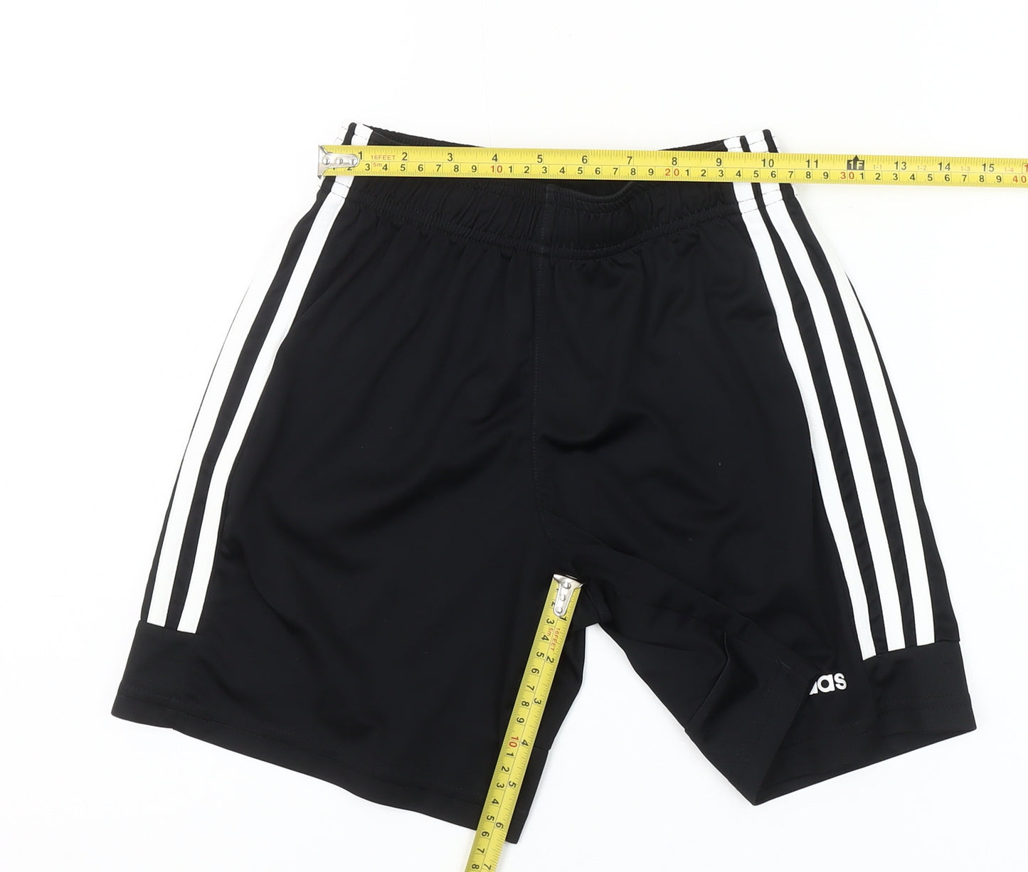 Adidas Boys Black 11-12 Years Athletic Sports Shorts