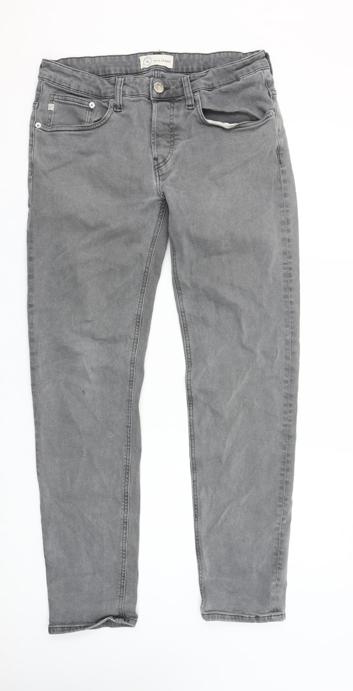 Mud Jeans Men's Grey Regular Fit Denim Jeans 32x32 Straight Leg