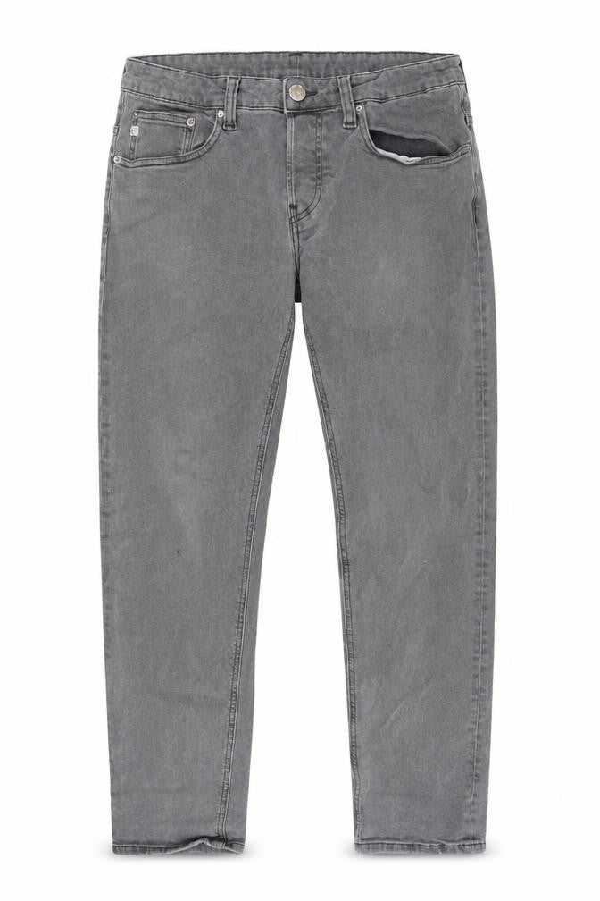 Front view of Mud Jeans Men's Grey Regular Fit Denim Jeans 32x32 Straight Leg
