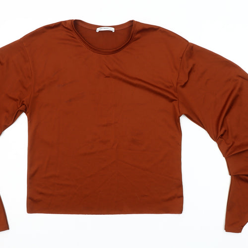 Zara Trafaluc Women’s Brown Long Sleeve Jersey Top Size S