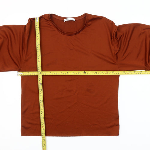Zara Trafaluc Women’s Brown Long Sleeve Jersey Top Size S