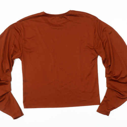 Zara Trafaluc Women’s Brown Long Sleeve Jersey Top Size S