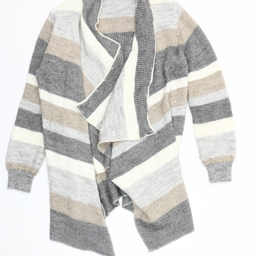 JoJo Maman Bébé Women's Multicoloured M Striped Open Knit Cardigan