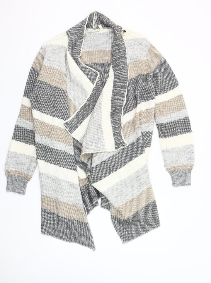 JoJo Maman Bébé Women's Multicoloured M Striped Open Knit Cardigan