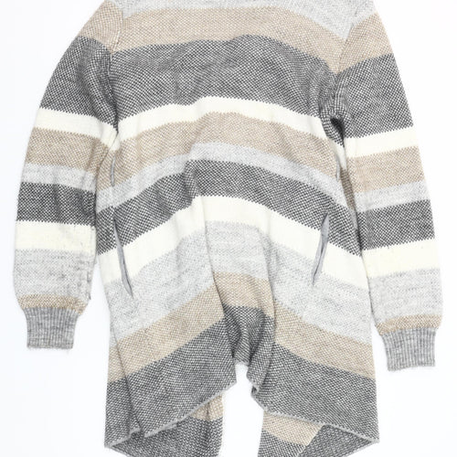 JoJo Maman Bébé Women's Multicoloured M Striped Open Knit Cardigan
